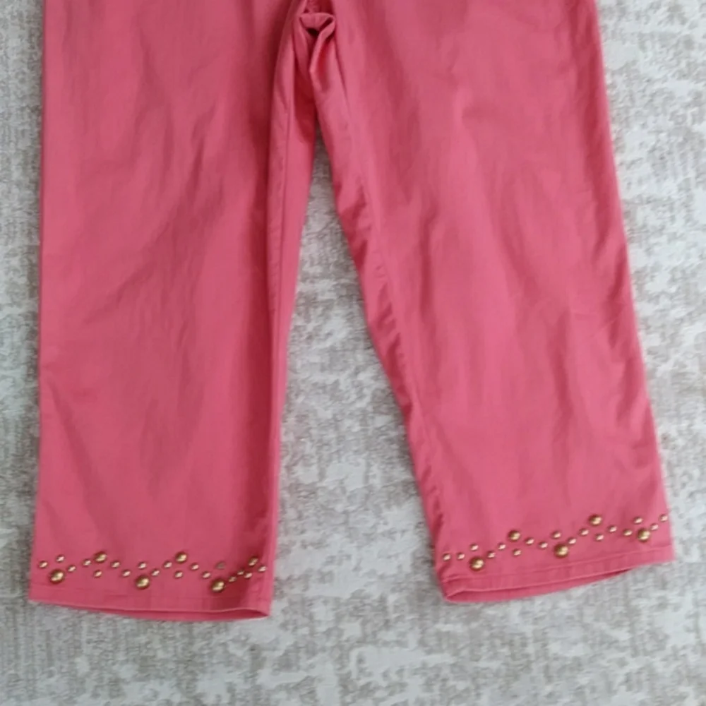 Brielle Blvd. Embellsihed Capri Pants 14P Pink Orange - Picture 4 of 16